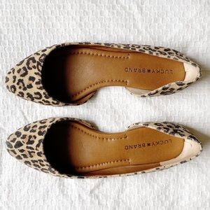 Lucky Brand Abia Animal Leopard Print D'orsay Flat